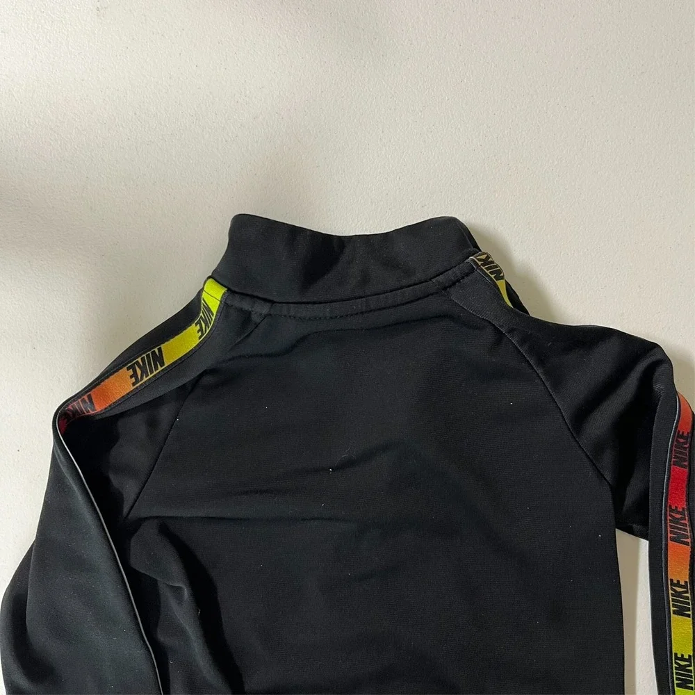Nike Toddler Boys Black Full Zip Track Jacket Gradient Logo Tape Size 2T